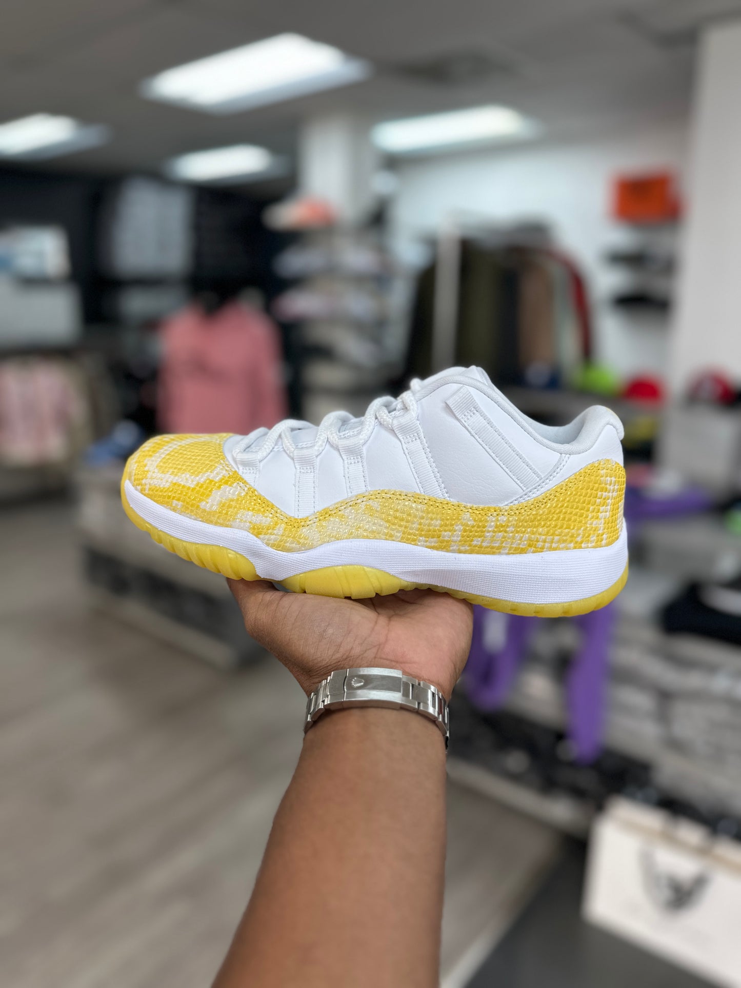 Jordan 11 Low Yellow Snakeskin