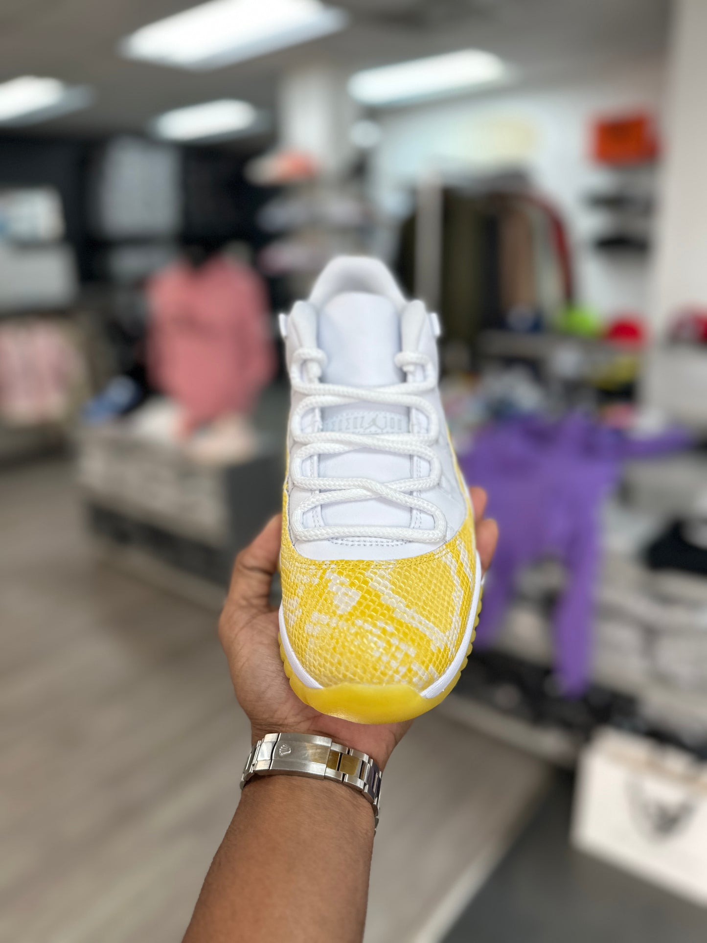 Jordan 11 Low Yellow Snakeskin