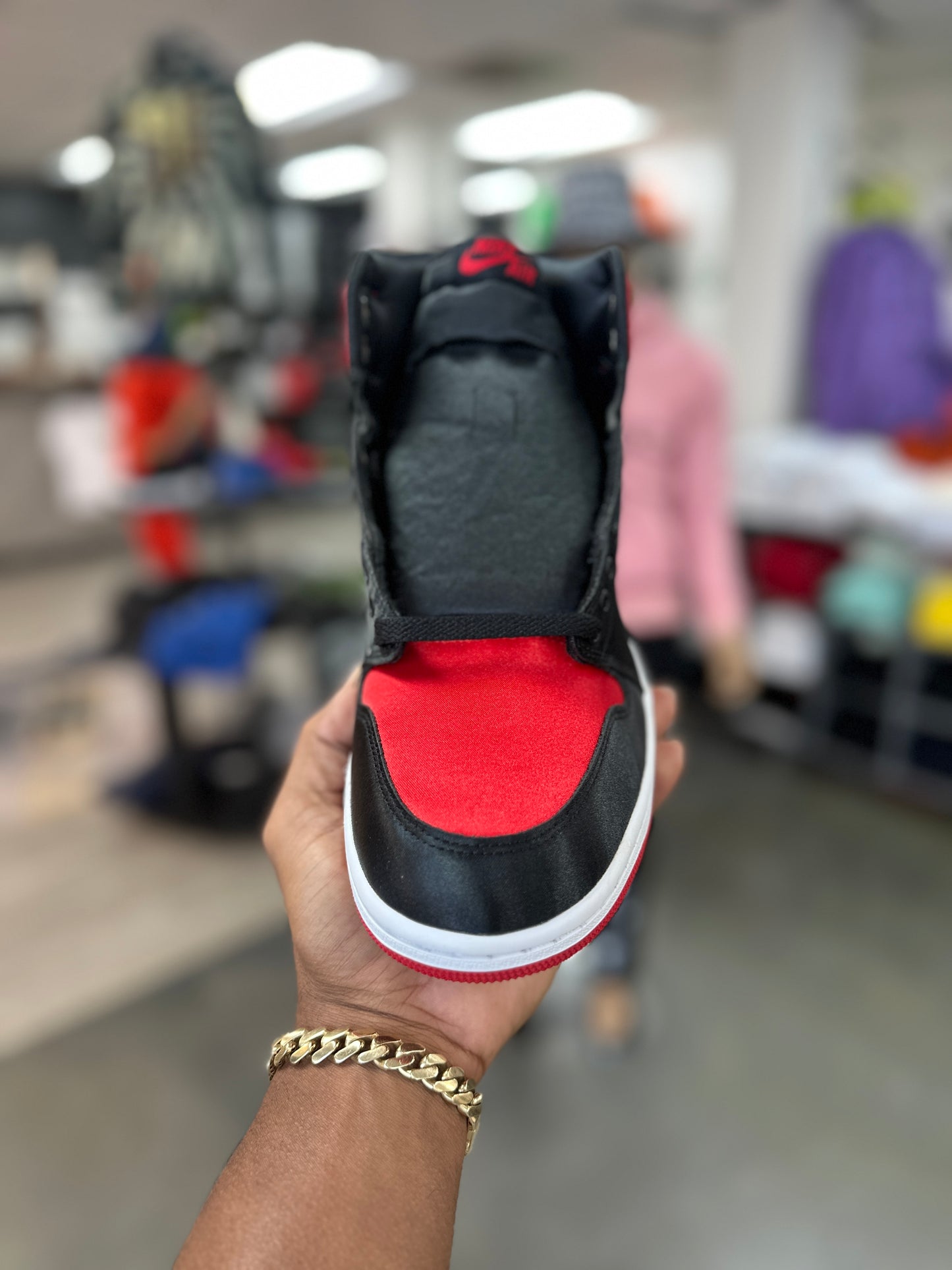 Satin Bred Air Jordan 1 High OG WMNS