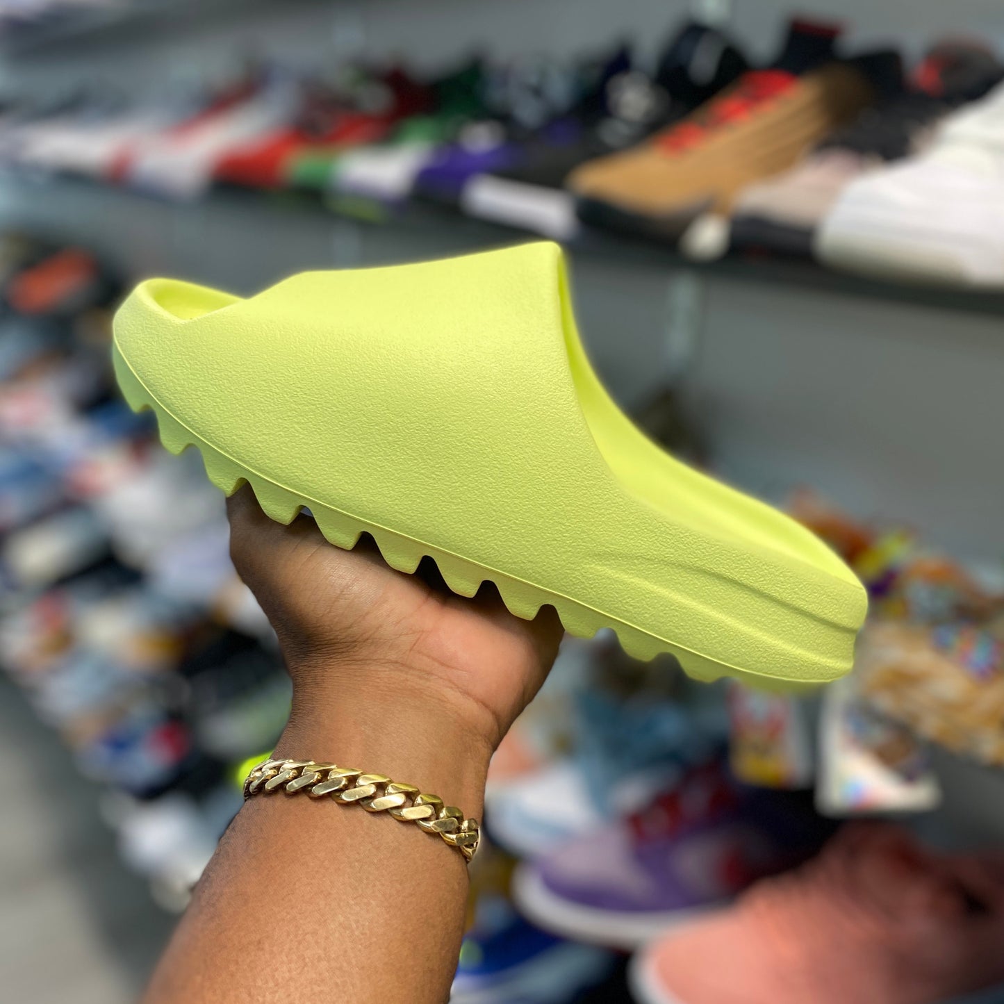 Adidas Yeezy Slide Green Glow