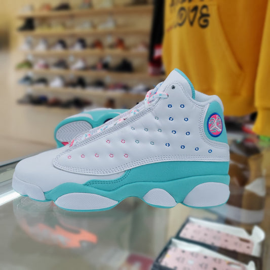 Jordan 13 Retro White Soar Green Pink (GS)
